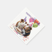 Serviette En Papier Fête d'anniversaire des Cochons de Guinée (Coin)