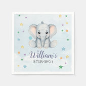 Serviette En Papier Fête d'anniversaire des éléphants (Devant)