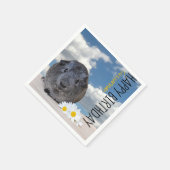 Serviette En Papier Fête d'anniversaire des enfants Daisies Gris Guiné (Coin)