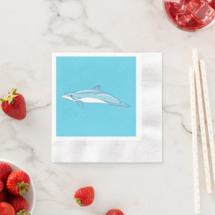 Serviette En Papier Fête d'anniversaire des enfants dauphin mignon