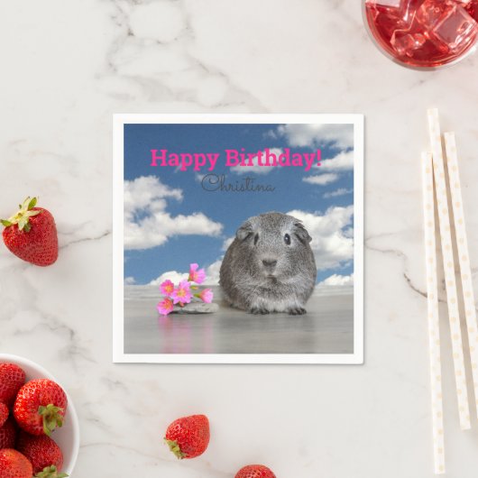 Serviette En Papier Fête d'anniversaire des enfants Fleurs roses Guiné (En situation)