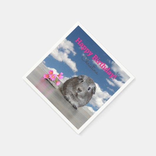 Serviette En Papier Fête d'anniversaire des enfants Fleurs roses Guiné (Coin)