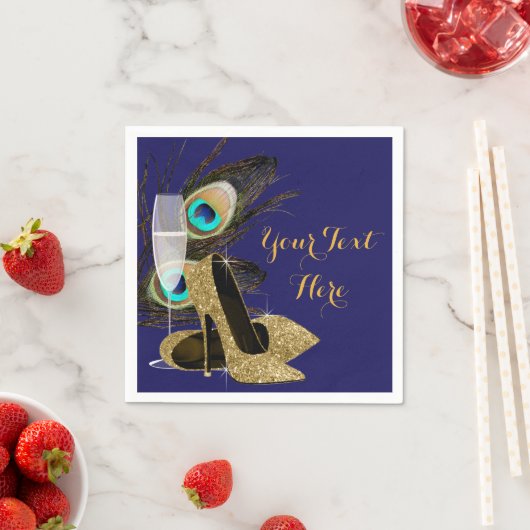 Serviette En Papier Fête d'anniversaire des femmes Peacock (En situation)