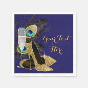 Serviette En Papier Fête d'anniversaire des femmes Peacock