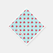 Serviette En Papier Fête d'anniversaire d'été amusante pastèque bleue (Coin)