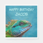 Serviette En Papier Fête d'anniversaire d'Iguana (Devant)