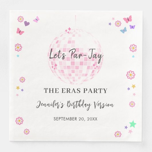 Serviette En Papier Fête d'anniversaire Disco Era super (Devant)