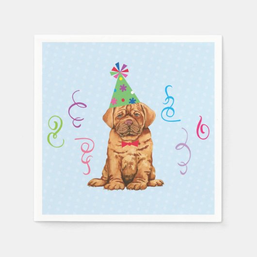 Serviette En Papier Fête d'anniversaire Dogue de Bordeaux Napkins (Devant)