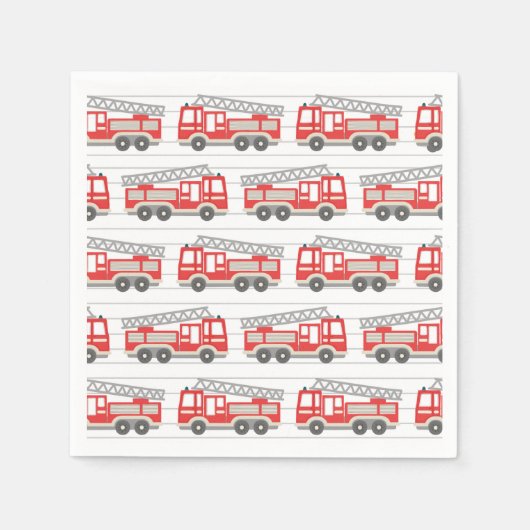 Serviette En Papier Fête d'anniversaire du camion d'incendie (Devant)