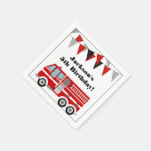 Serviette En Papier Fête d'anniversaire du camion d'incendie Personnal (Coin)