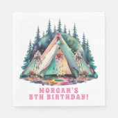 Serviette En Papier Fête d'anniversaire du Camping Sleepover (Devant)