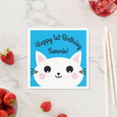 Serviette En Papier Fête d'anniversaire du chat (En situation)