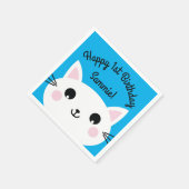 Serviette En Papier Fête d'anniversaire du chat (Coin)