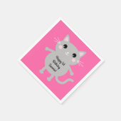 Serviette En Papier Fête d'anniversaire du chat (Coin)