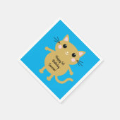Serviette En Papier Fête d'anniversaire du chat (Coin)