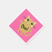 Serviette En Papier Fête d'anniversaire du chat (Coin)