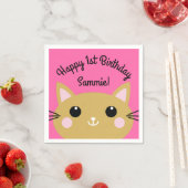 Serviette En Papier Fête d'anniversaire du chat (En situation)