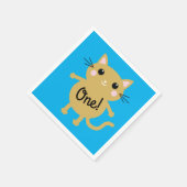Serviette En Papier Fête d'anniversaire du chat (Coin)