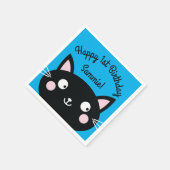 Serviette En Papier Fête d'anniversaire du chat (Coin)