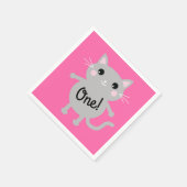 Serviette En Papier Fête d'anniversaire du chat (Coin)