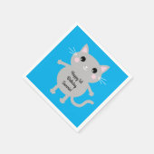 Serviette En Papier Fête d'anniversaire du chat (Coin)