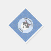 Serviette En Papier Fête d'anniversaire du chien bleu (Coin)