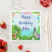 Serviette En Papier Fête D'Anniversaire Du Chien Et Du Cheval (En situation)