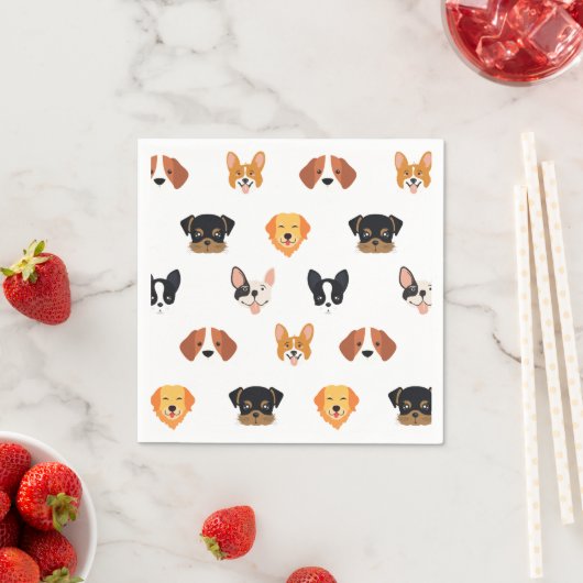 Serviette En Papier Fête d'anniversaire du chien mignon (En situation)