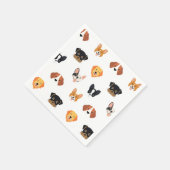 Serviette En Papier Fête d'anniversaire du chien mignon (Coin)