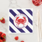 Serviette En Papier Fête d'anniversaire du crabe rouge (En situation)