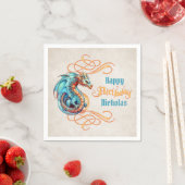 Serviette En Papier Fête d'anniversaire du dragon (En situation)