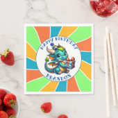 Serviette En Papier Fête d'anniversaire du garçon à thème Dragon (En situation)