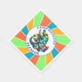 Serviette En Papier Fête d'anniversaire du garçon à thème Dragon (Coin)