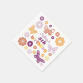 Serviette En Papier Fête d'anniversaire du papillon rétro (Coin)