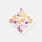 Serviette En Papier Fête d'anniversaire du papillon rétro (Coin)
