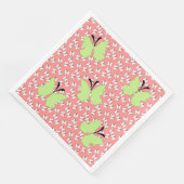 Serviette En Papier Fête d'anniversaire du papillon vert (Coin)
