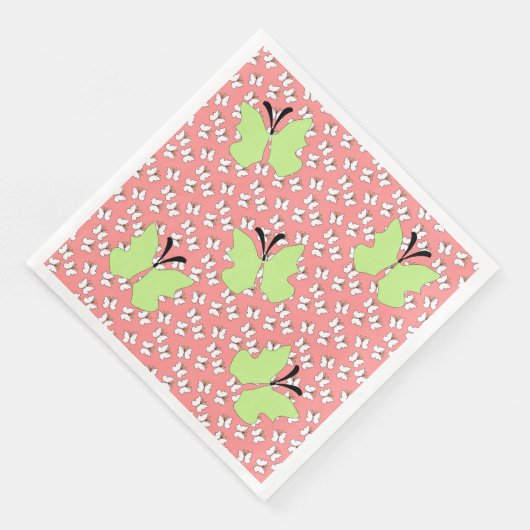Serviette En Papier Fête d'anniversaire du papillon vert (Coin)