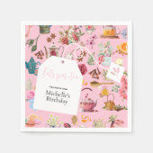 Serviette En Papier Fête d'Anniversaire du Printemps rose de Par Tea (Devant)