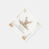 Serviette En Papier Fête d'anniversaire du renne d'hiver (Coin)