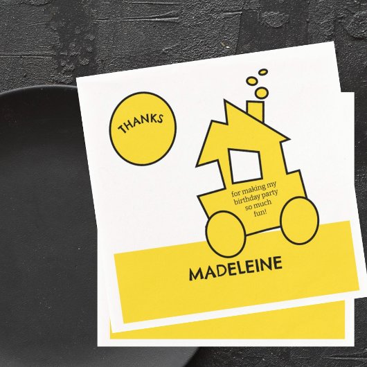 Serviette En Papier Fête d'anniversaire du train