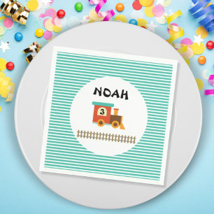 Serviette En Papier Fête d'anniversaire du train pour petits enfants
