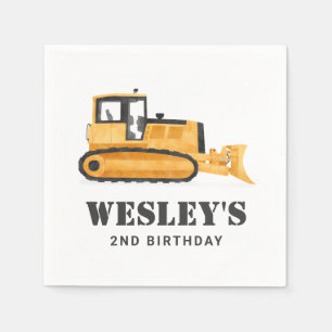 Serviette En Papier Fête d'anniversaire du véhicule de construction