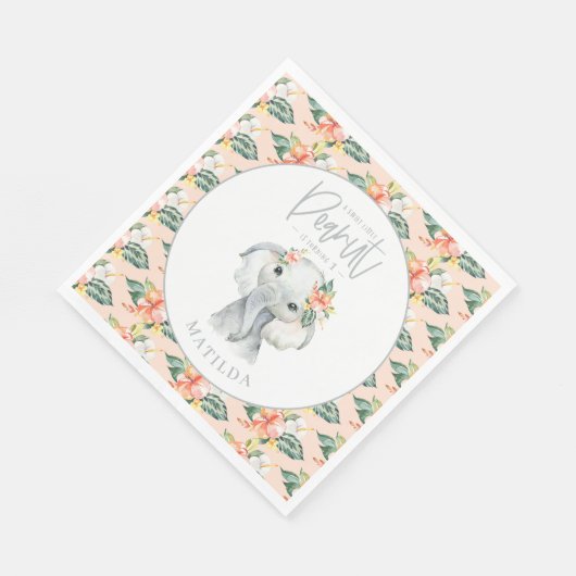 Serviette En Papier fête d'anniversaire d'un doux petit éléphant d'ara (Coin)