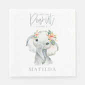 Serviette En Papier fête d'anniversaire d'un doux petit éléphant d'ara (Devant)