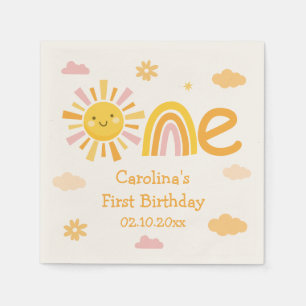 Serviette En Papier Fête d'anniversaire d'une année autour du soleil p