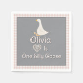 Serviette En Papier Fête d'anniversaire d'une fille rose d'oie sotte (Devant)