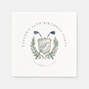 Serviette En Papier Fête d'anniversaire élégante classique avec monogr