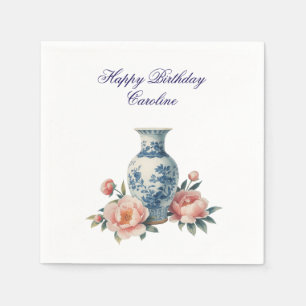 Serviette En Papier Fête d'anniversaire élégante de style chinoiserie