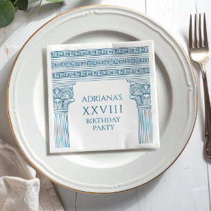 Serviette En Papier Fête d'anniversaire élégante grecque