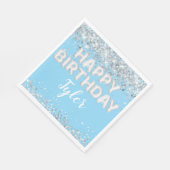 Serviette En Papier Fête d'anniversaire en argent bleu clair (Coin)